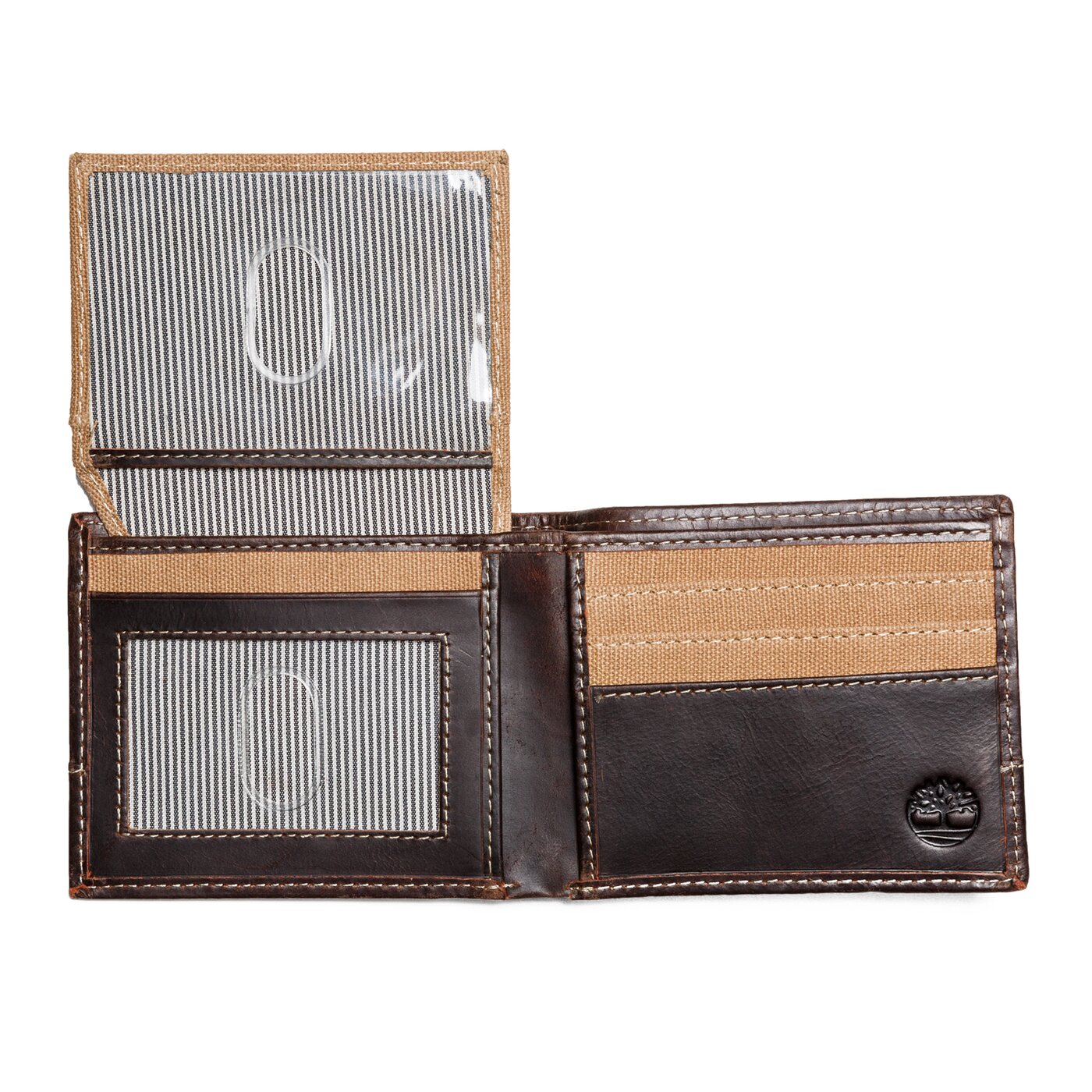 Damski portfel TIMBERLAND PORTFEL CANVAS LEAT HER PASSCA a1d4m232 kolor brązowy