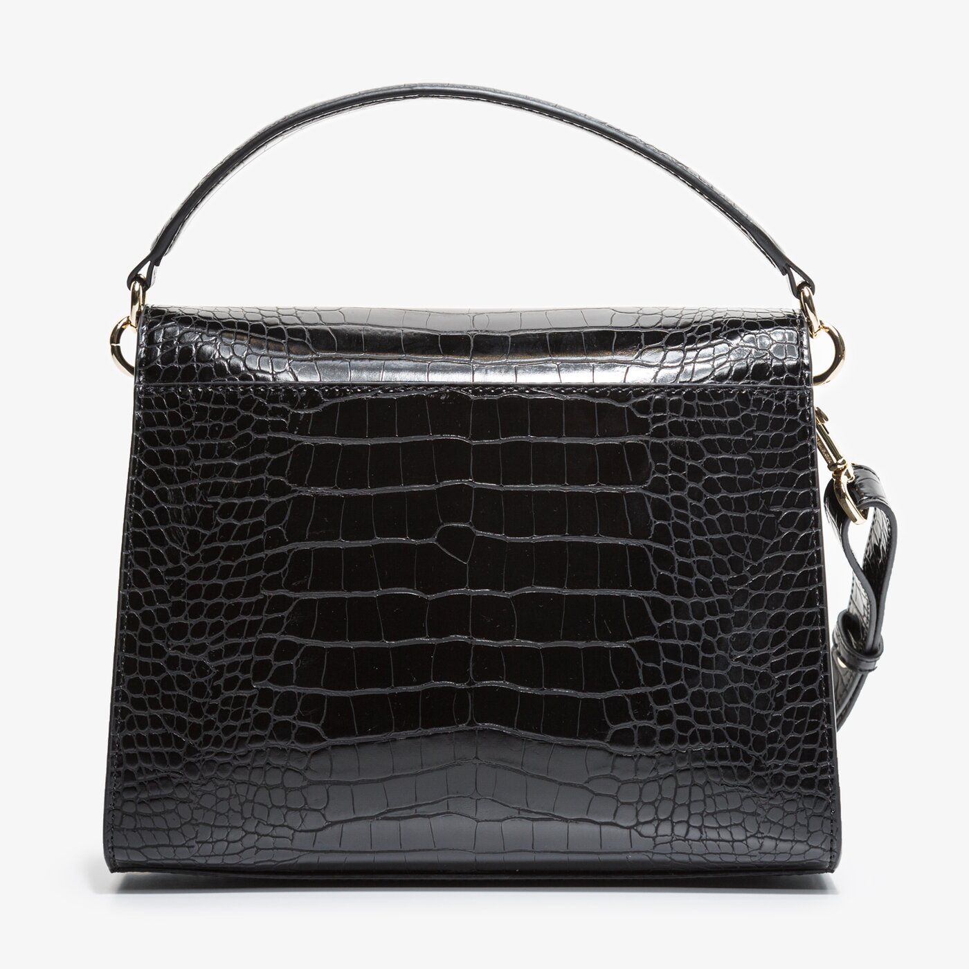 Damska torebka TOMMY HILFIGER TOREBKA TH LOCK SATCHEL CROCO aw0aw088670gj kolor czarny