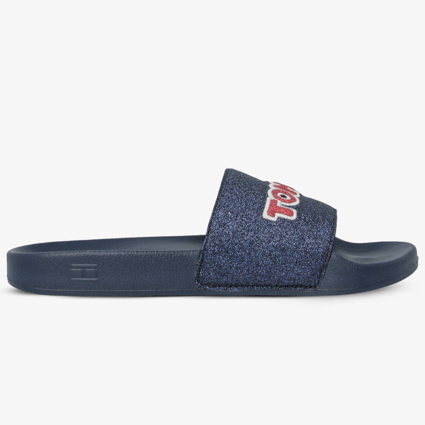 Damskie klapki TOMMY HILFIGER GLITTER DETAIL POOL SLIDE fw0fw04238403 kolor granatowy