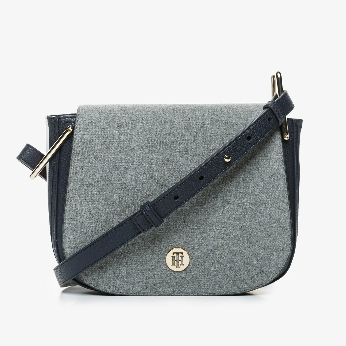 Damska nerka / saszetka TOMMY HILFIGER TOREBKA TH CORE SADDLE BAG MELTON aw0aw074160iv kolor szary