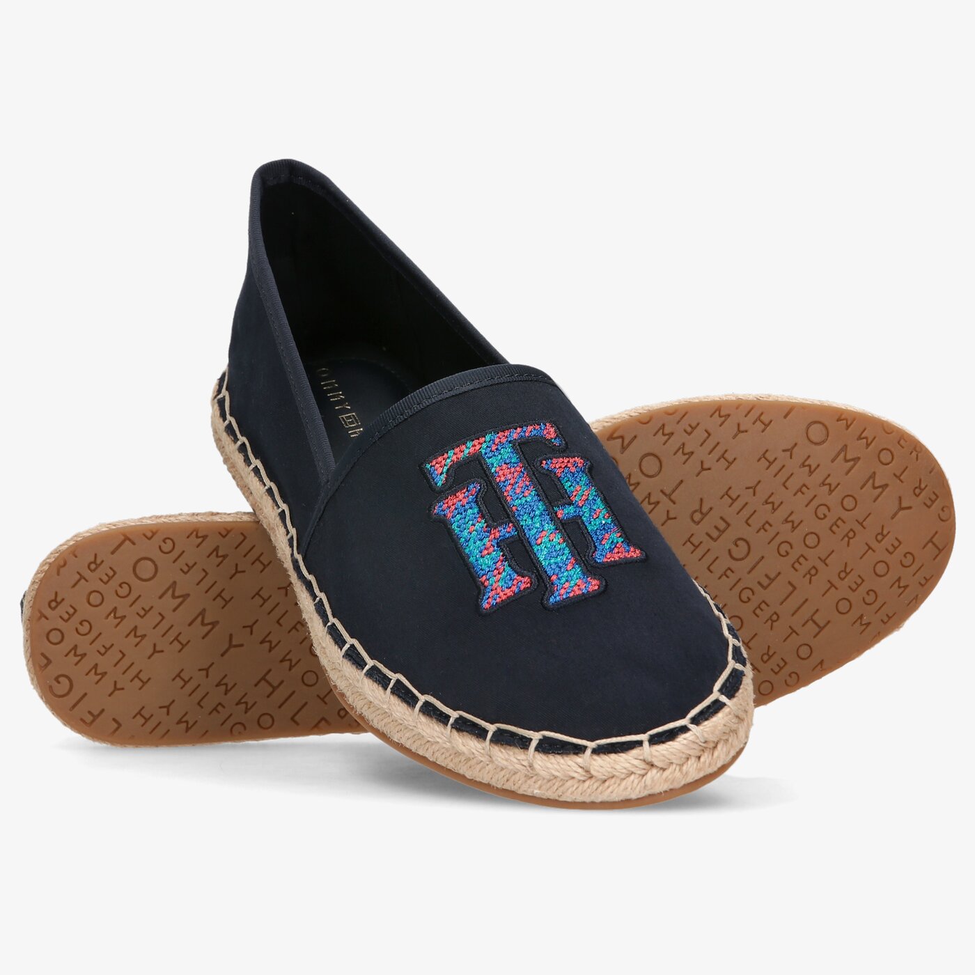 Damskie espadryle TOMMY HILFIGER TH LOGO ESPADRILLE fw0fw06158dw5 kolor granatowy