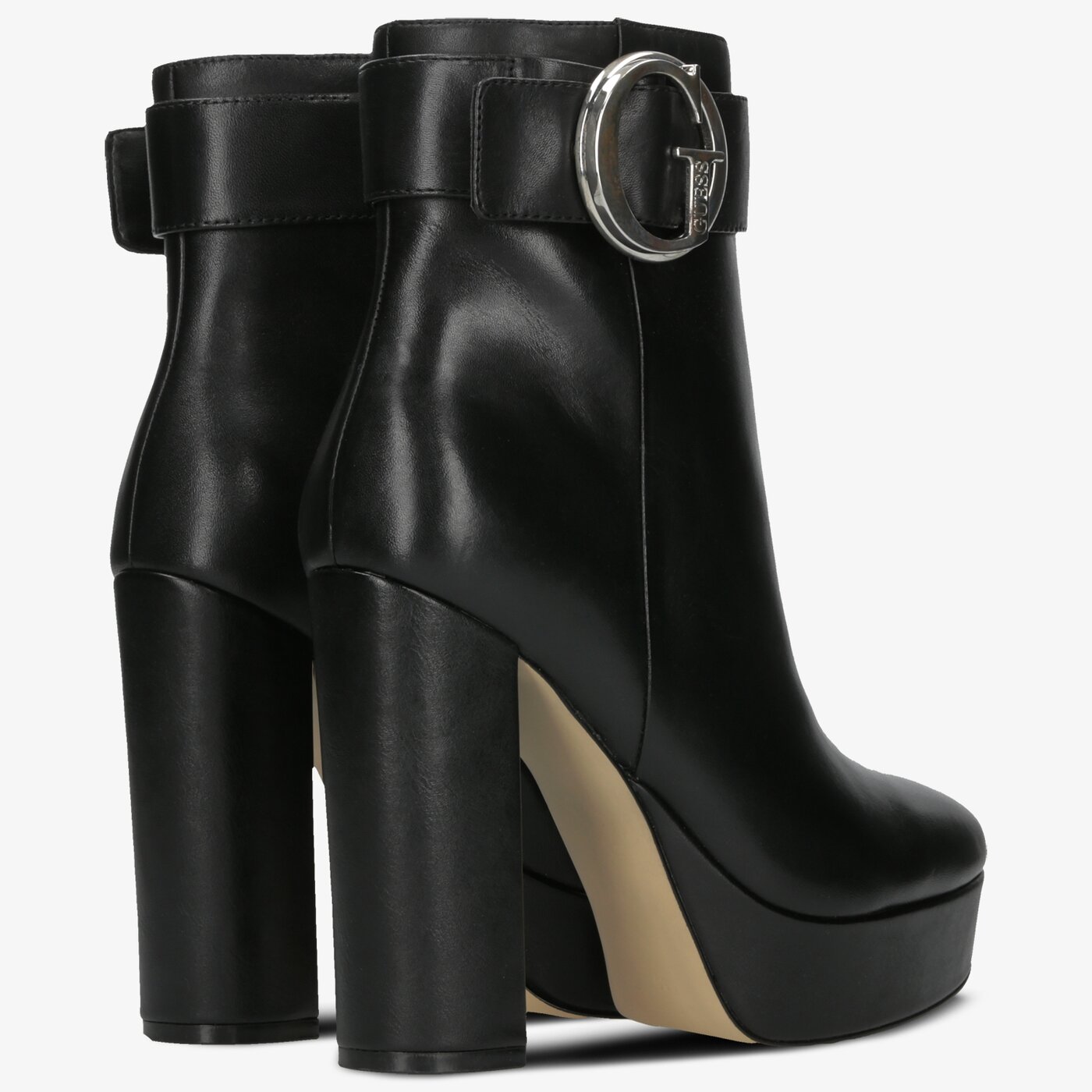 Damskie botki / sztyblety GUESS ABREW fl8arwlea10black kolor czarny