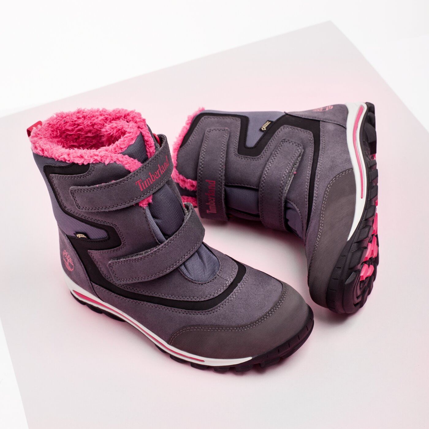 Dziecięce buty outdoor / trekkingowe TIMBERLAND CHILLBERG 2-STRAP GTX a1vqb kolor szary