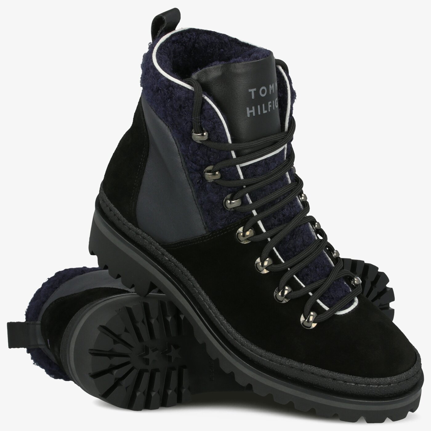 Damskie botki / sztyblety TOMMY HILFIGER COSY OUTDOOR BOOTIE fw0fw04349990 kolor czarny