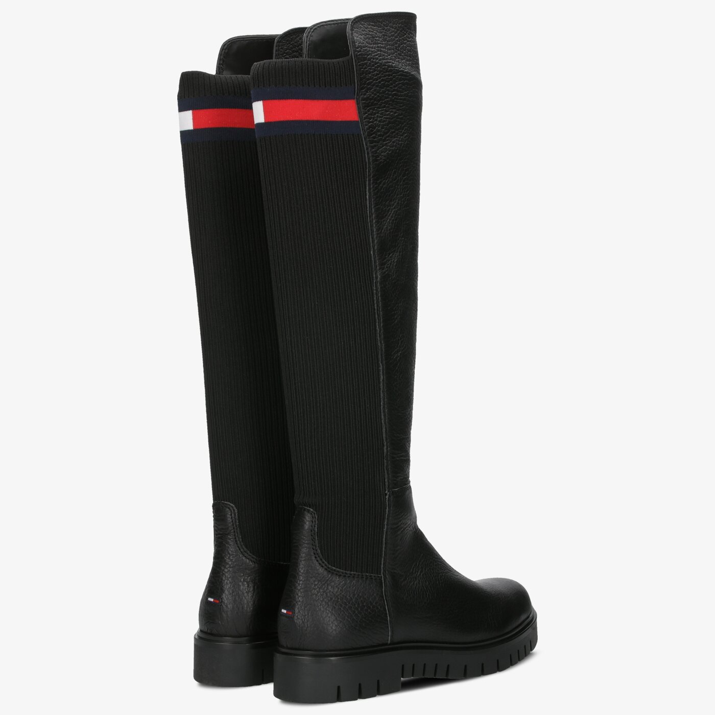 Damskie kozaki TOMMY HILFIGER FLAG SOCK TOMMY JEANS BOOT en0en00661990 kolor czarny