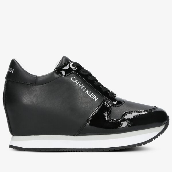 Damskie sneakersy (buty) CALVIN KLEIN WEDGE SNEAKER LACEUP PA-PL yw0yw00169bds kolor czarny