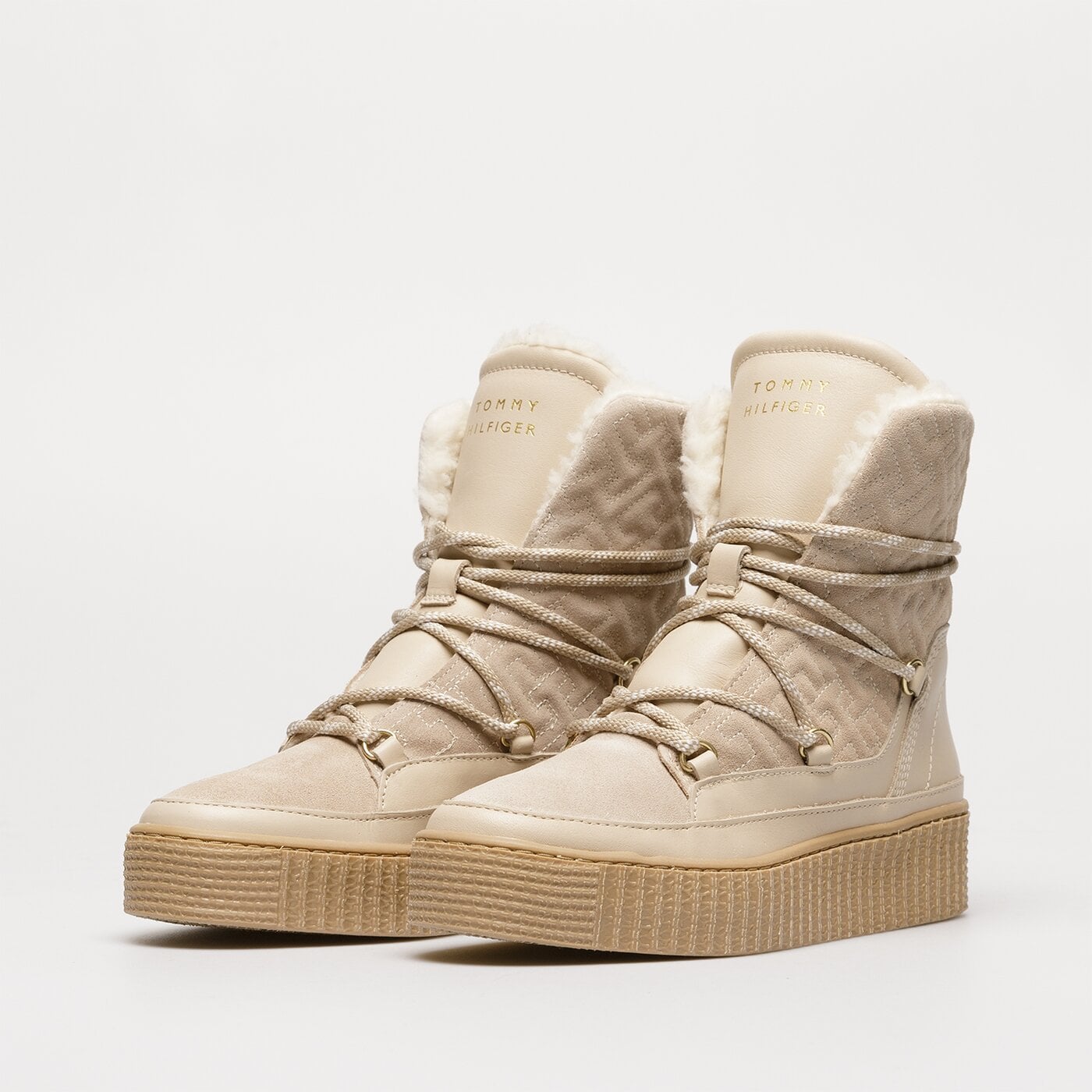 Damskie śniegowce TOMMY HILFIGER SNOW BOOT MONOGRAM fw0fw06852aa8 kolor beżowy
