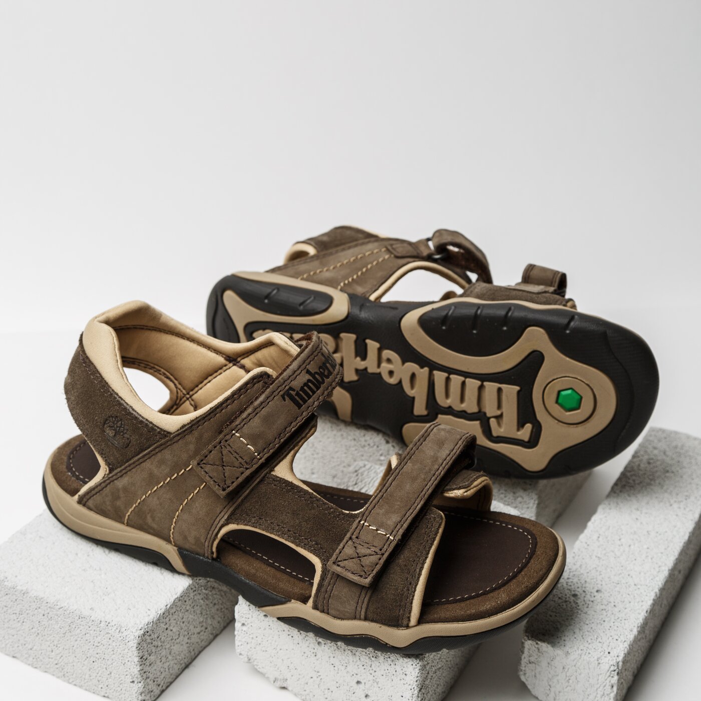 Dziecięce sandały / klapki TIMBERLAND TISBURY 2 STRAP ca1lb8 kolor brązowy