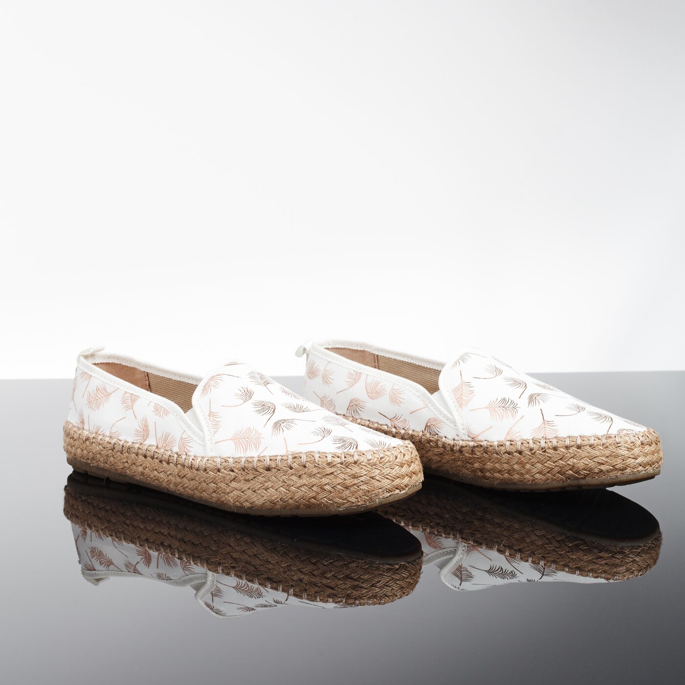 Damskie espadryle EMU GUM w11385whitefoilprint kolor biały
