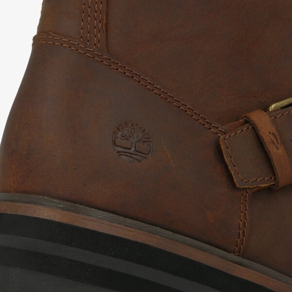 Damskie botki / sztyblety TIMBERLAND LONDON SQUARE BIKER tb0a29552031 kolor brązowy