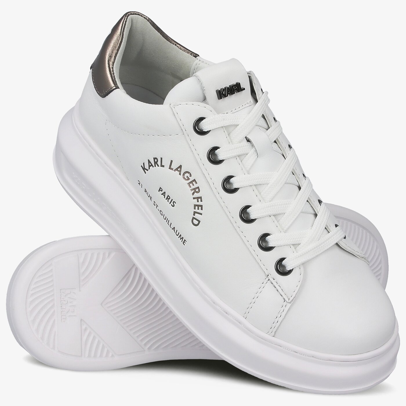 Damskie sneakersy (buty) KARL LAGERFELD KAPRI MAISON KARL LACE kl6253801s kolor biały