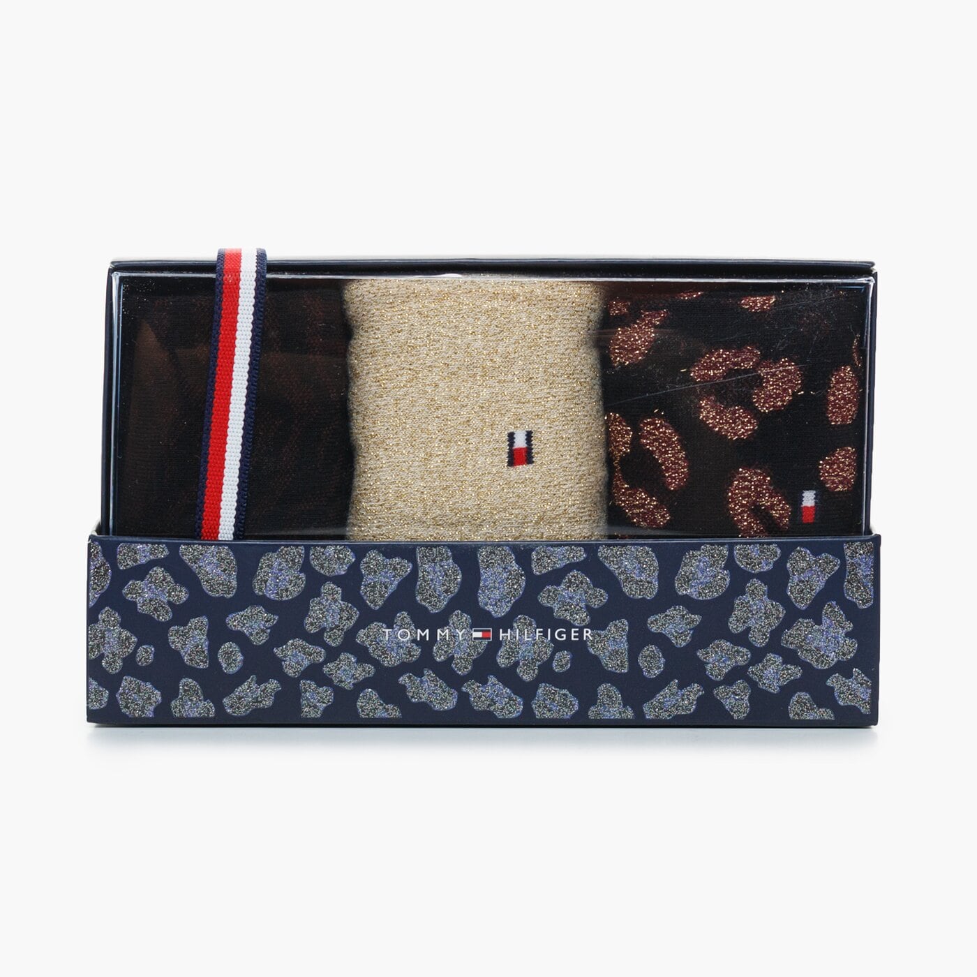 Damskie skarpetki TOMMY HILFIGER SKARPETY GIFTBOX LUREX 3P 35 493012001070035 kolor multicolor