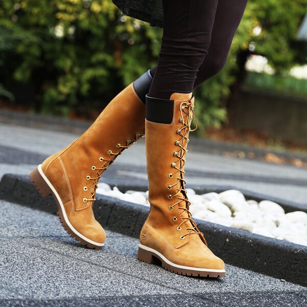 Damskie trapery TIMBERLAND PREMIUM 14 INCH LACE UP WP BOOT  tb13752r2311 kolor żółty