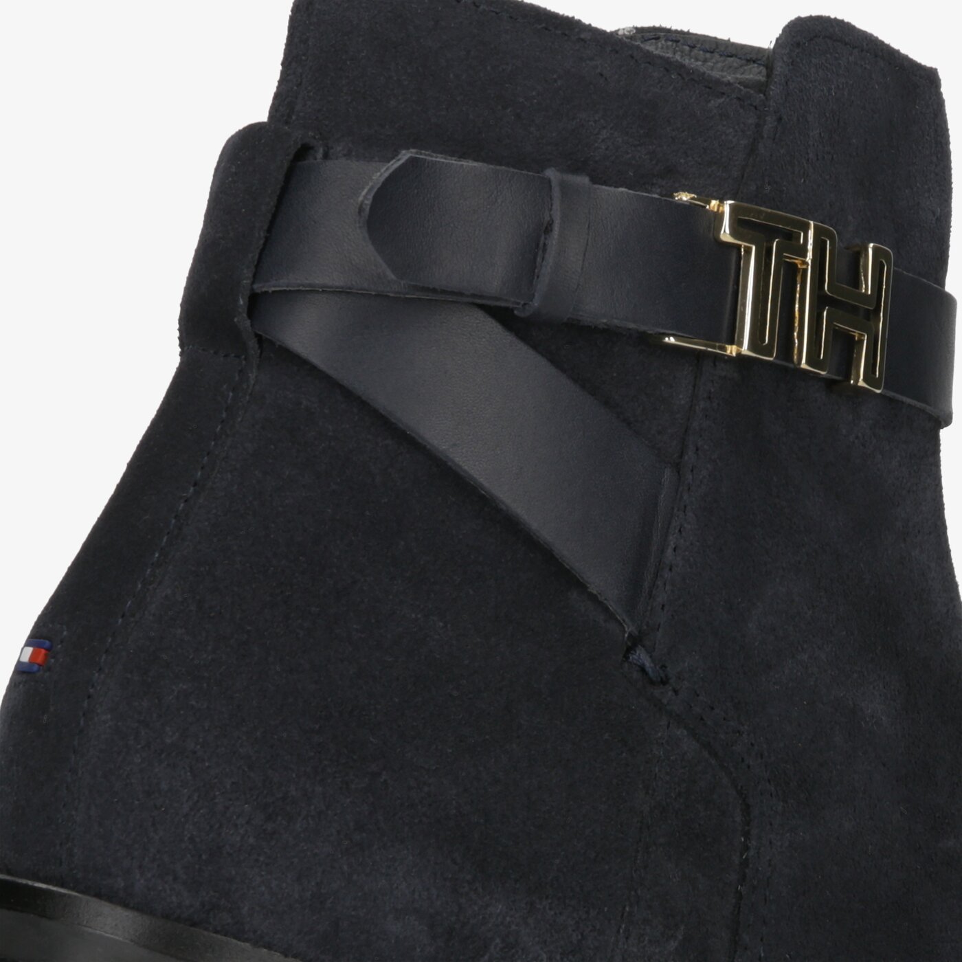 Damskie botki / sztyblety TOMMY HILFIGER TH HARDWARE FLAT BOOTIE fw0fw04277403 kolor granatowy