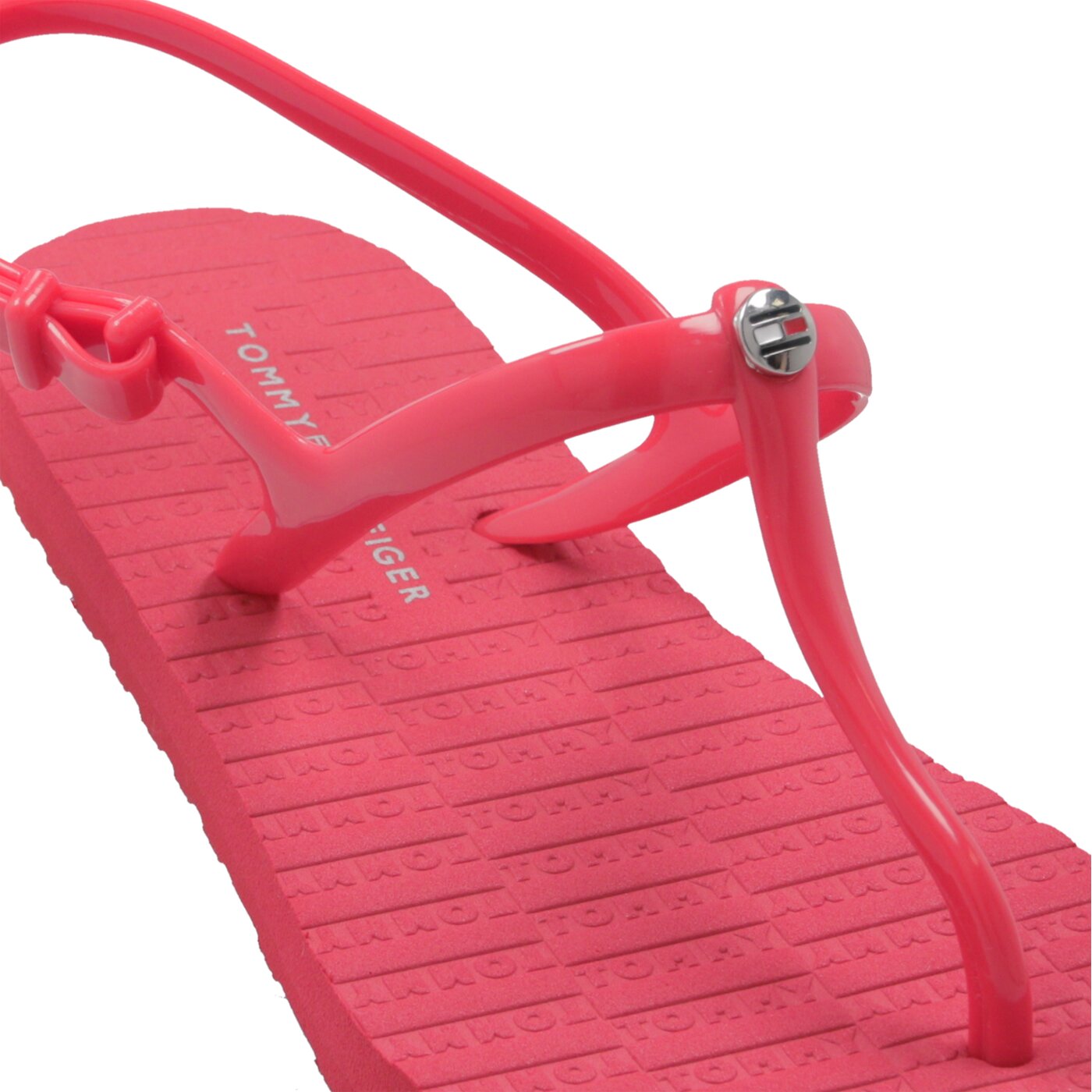 Damskie sandały TOMMY HILFIGER INT CARO 1R FLAT STRAPPY BEACH SANDAL fw0fw03923611 kolor czerwony