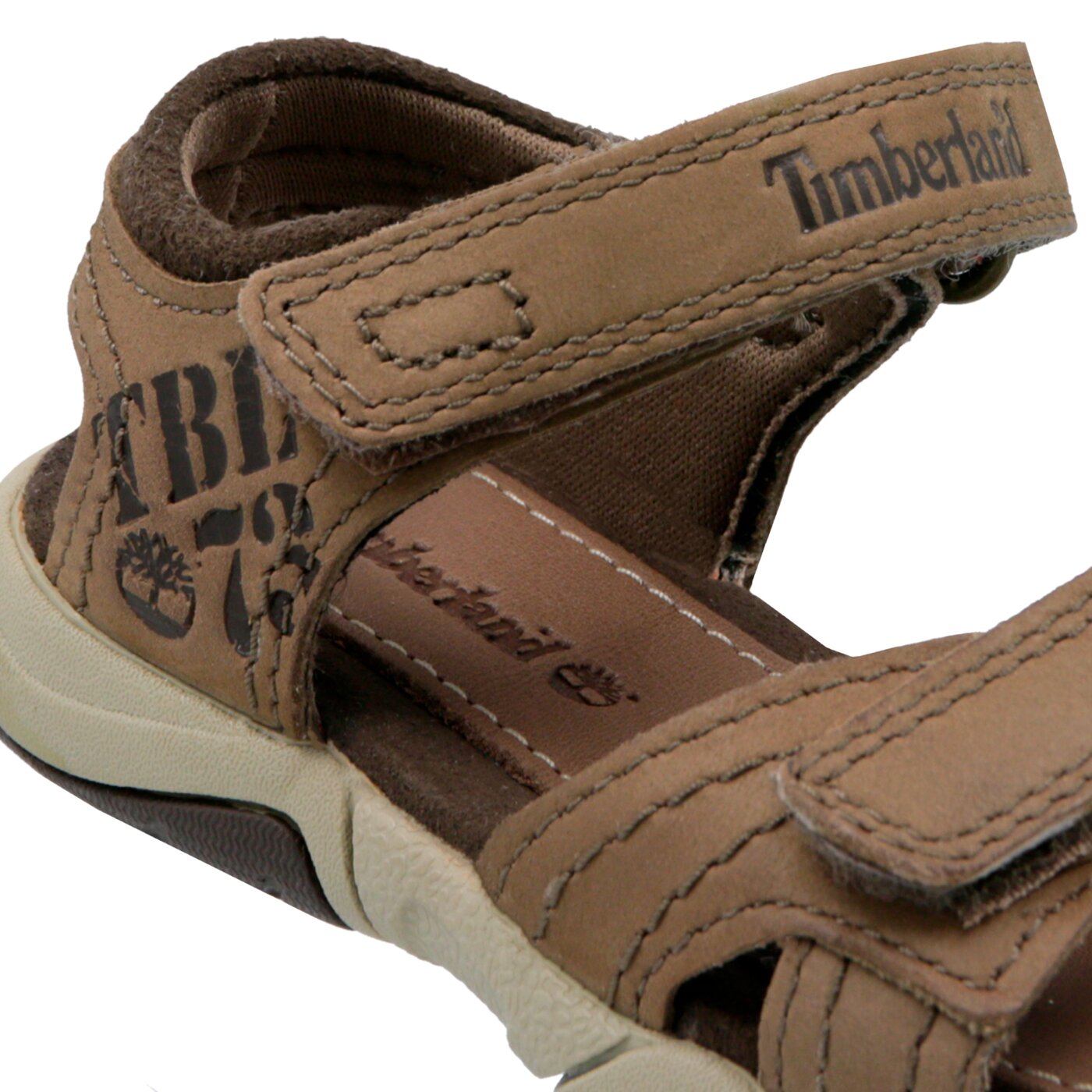 Dziecięce sandały / klapki TIMBERLAND EK OAK BLUFFS LEATHER 2 STRAP 2180a kolor brązowy