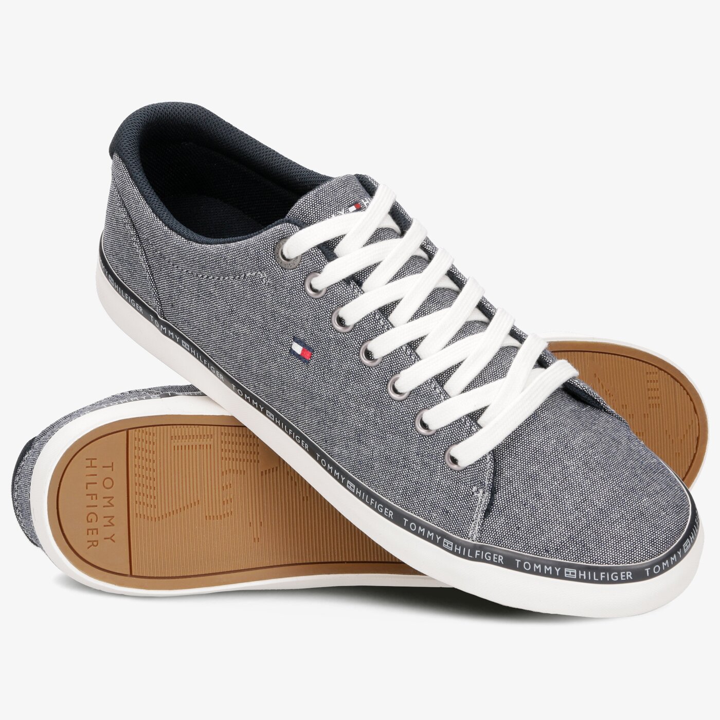 Męskie trampki TOMMY HILFIGER HARRISON 1D SUMMER CRAFT fm0fm02284403 kolor szary