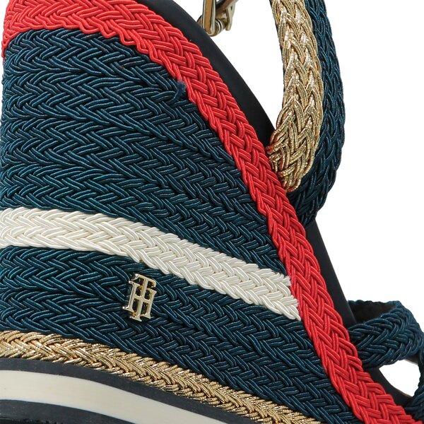Damskie sandały TOMMY HILFIGER CORPORATE WEDGE SANDAL SPORTY fw0fw02396020 kolor granatowy