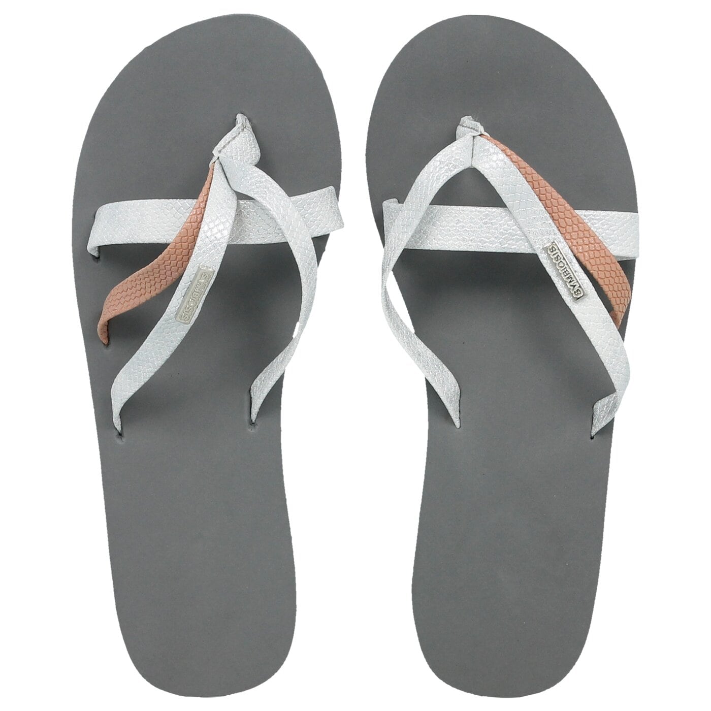 Damskie klapki SYMBIOSIS LUCIA  syws118015 kolor srebrny