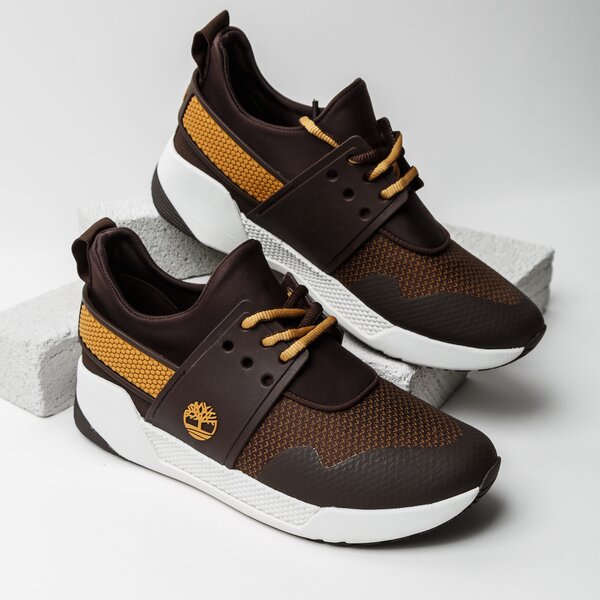 Damskie sneakersy (buty) TIMBERLAND KIRI UP KNIT OXFORD W/PU a1nwc kolor brązowy