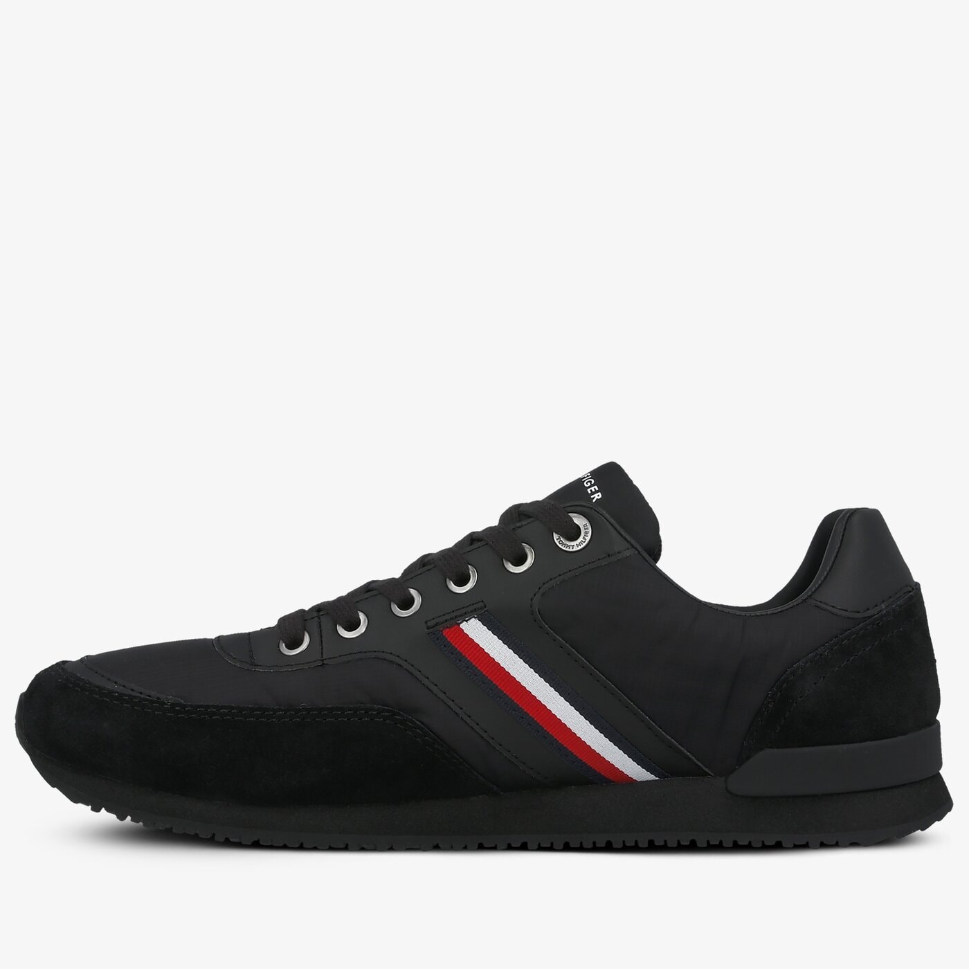 Męskie sneakersy (buty) TOMMY HILFIGER ICONIC MATERIAL MIX RUNNER fm0fm02847bds kolor czarny
