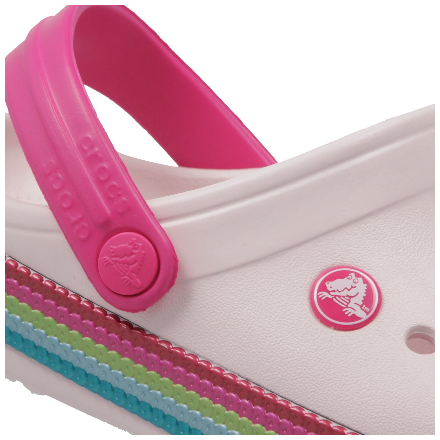 Dziecięce sandały / klapki CROCS CROCBAND SEQUIN BAND CLOG K 2055256pik kolor różowy