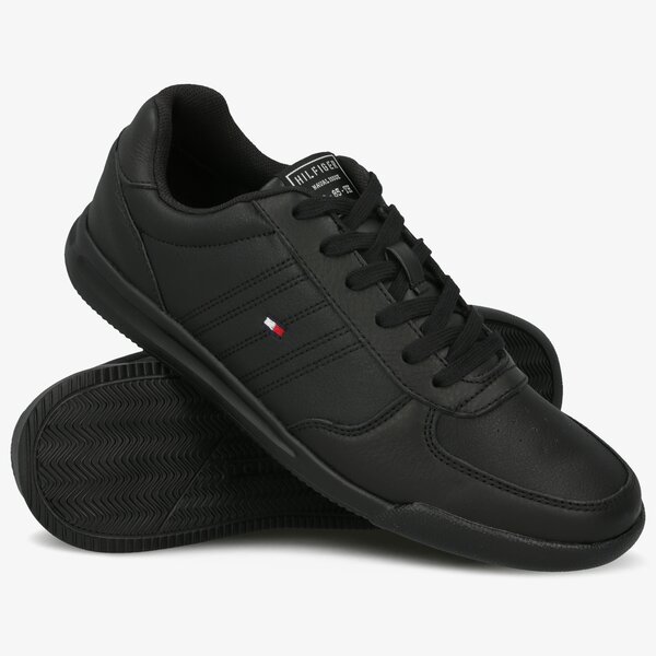 Męskie sneakersy (buty) TOMMY HILFIGER LIGHTWEIGHT LEATHER SNEAKER fm0fm02740bds kolor czarny