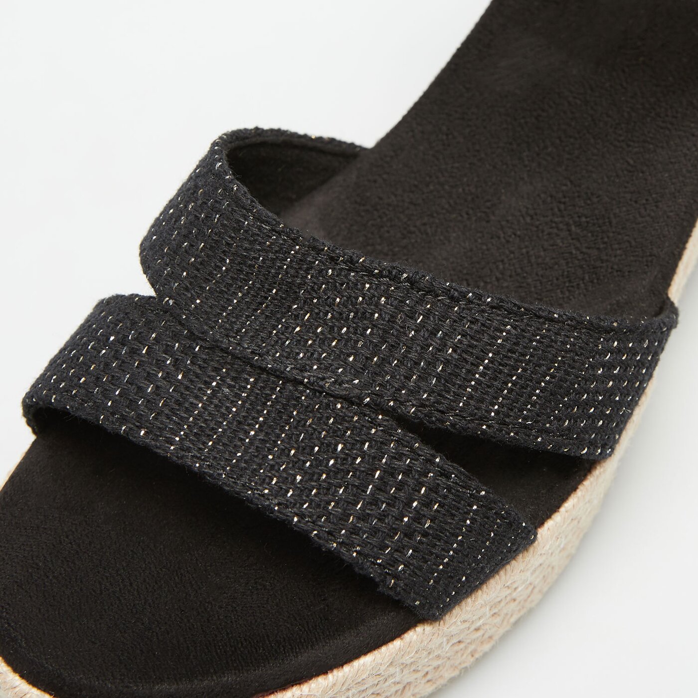 Damskie szpilki / czółenka TOMS BLACK METALLIC LINEN STRIPE  10020749 kolor czarny