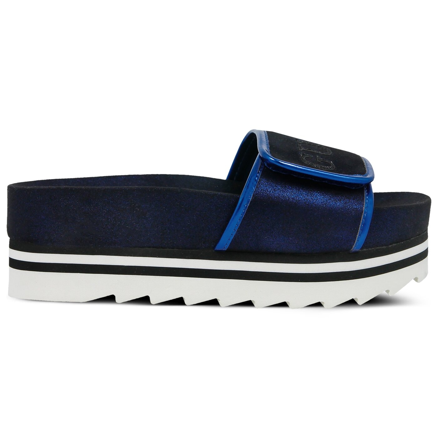 Damskie klapki GUESS HALLIE SLIDE FABRIC flhli2fam19blue kolor niebieski