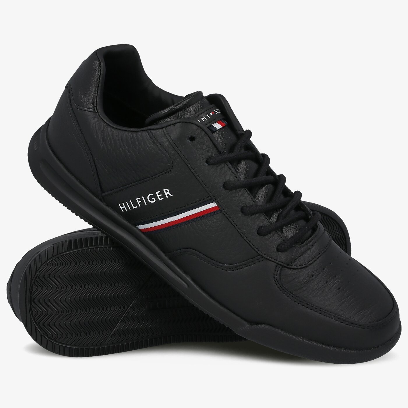 Męskie sneakersy (buty) TOMMY HILFIGER SUMMIT 9C LIGHTWEIGHT LEATHER MIX SNEAKER fm0fm02988bds kolor czarny