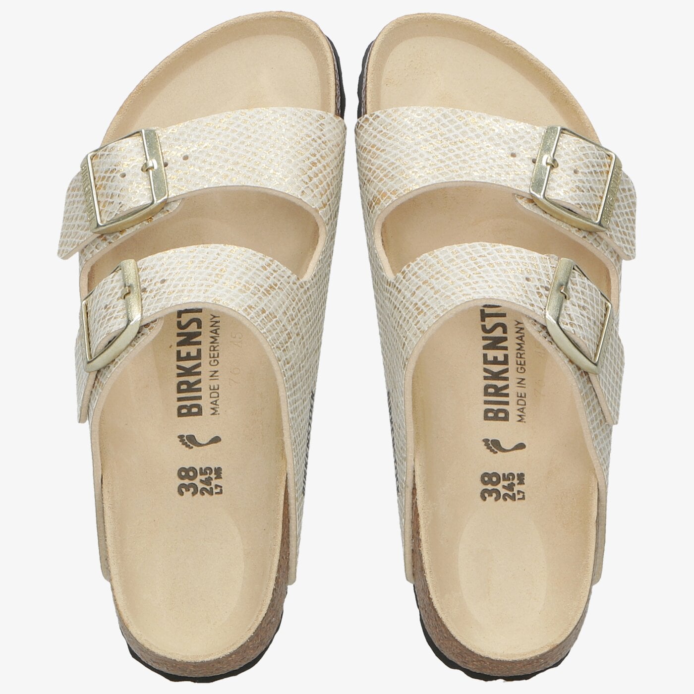 Damskie klapki BIRKENSTOCK ARIZONA  1019374 kolor złoty