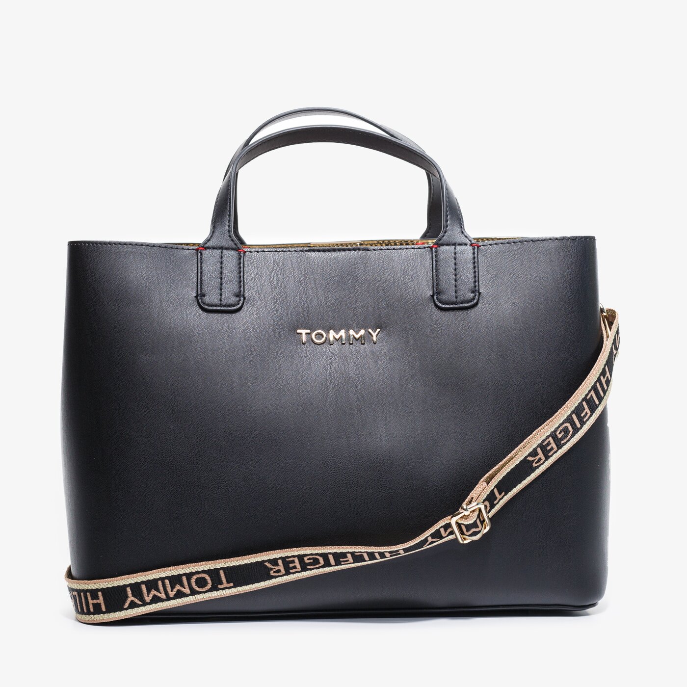 Damska torebka TOMMY HILFIGER TOREBKA ICONIC TOMMY SATCHEL aw0aw088120gj kolor czarny