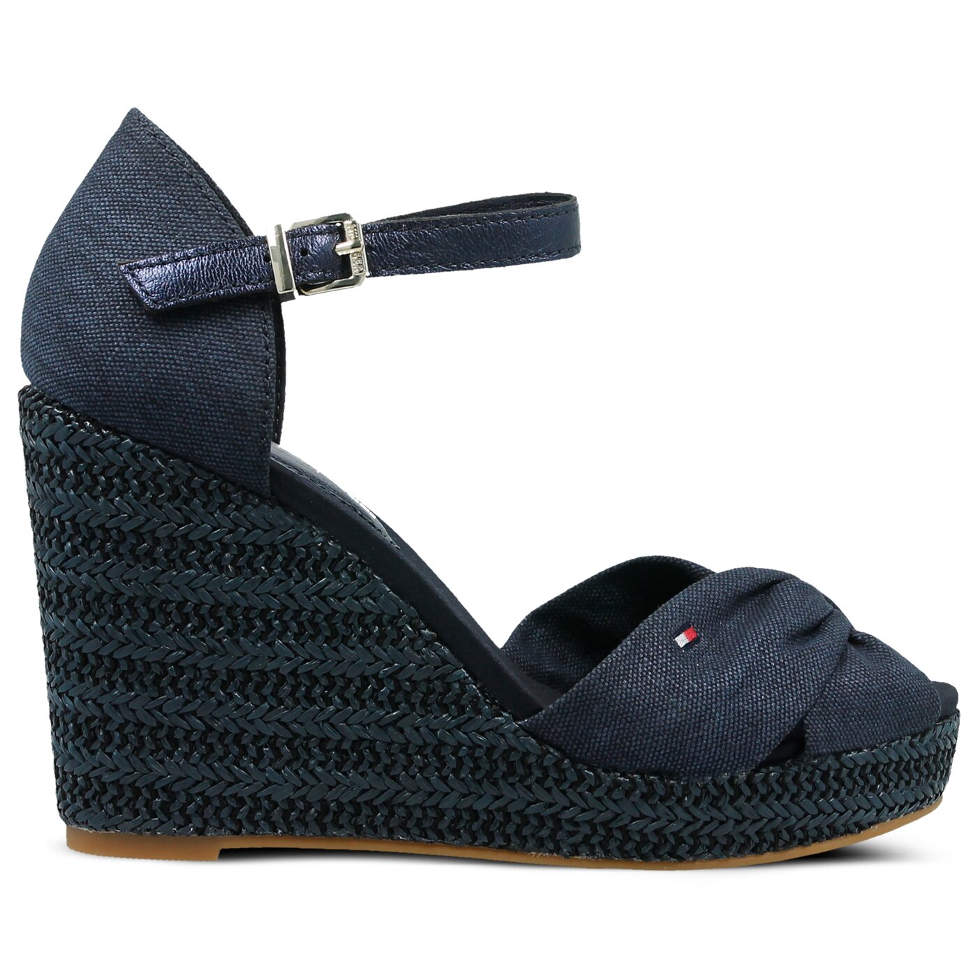 Damskie sandały TOMMY HILFIGER ICONIC ELENA METALLIC CANVAS fw0fw02651403 kolor granatowy