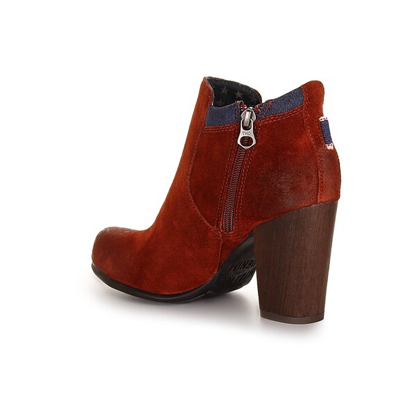 Damskie buty za kostkę TOMMY HILFIGER JADE 4 B  en56814888263 kolor bordowy