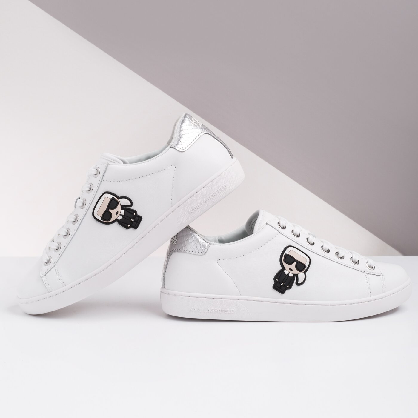 Damskie sneakersy (buty) KARL LAGERFELD KUPSOLE II KARL IKONIC LO LACE kl6123001s kolor biały