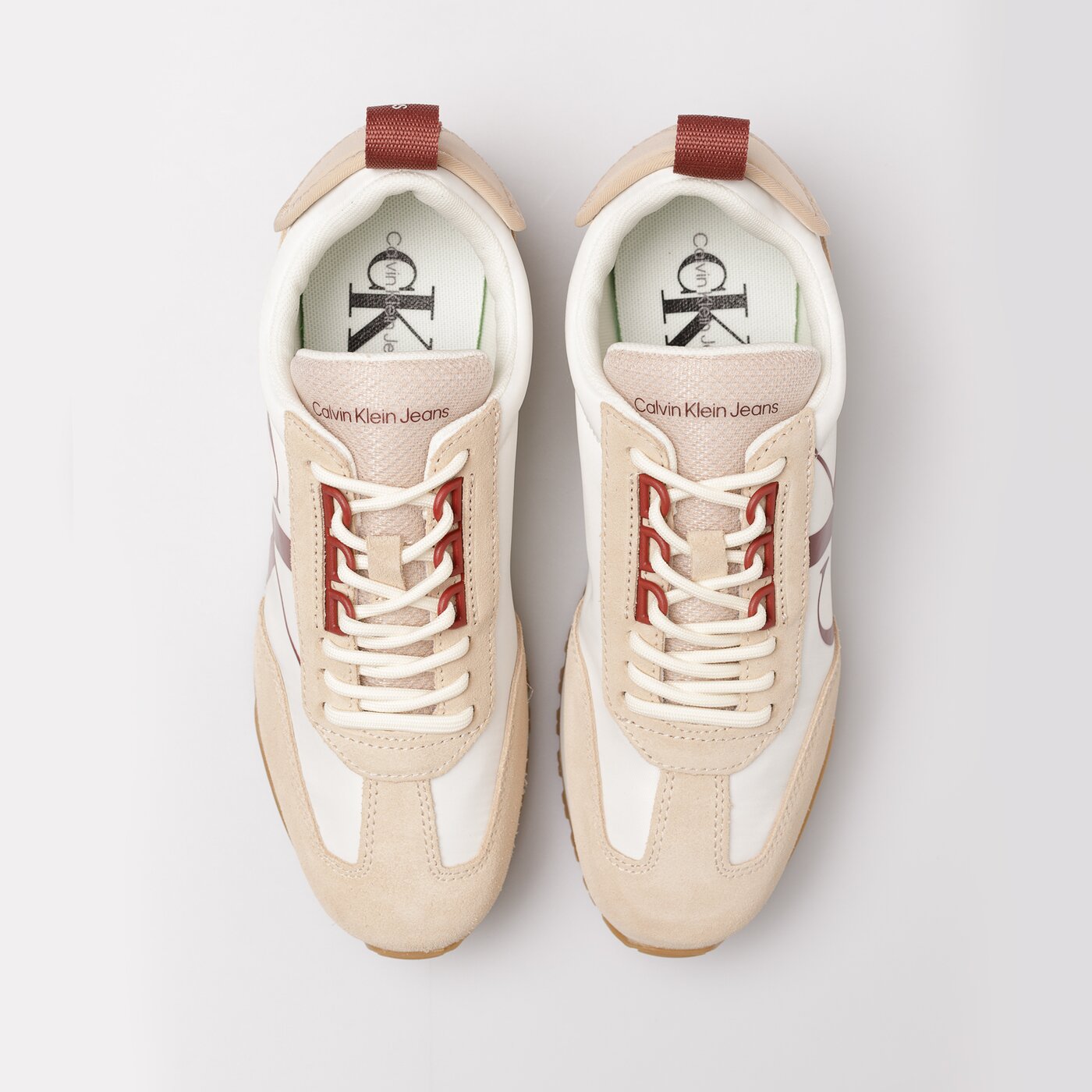 Damskie sneakersy (buty) CALVIN KLEIN NEW RETRO RUNNER LACEUP LOW yw0yw00683af6 kolor biały
