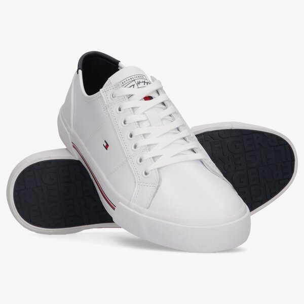 TOMMY HILFIGER CORE CORPORATE LEATHER VULC kolor BIAŁY