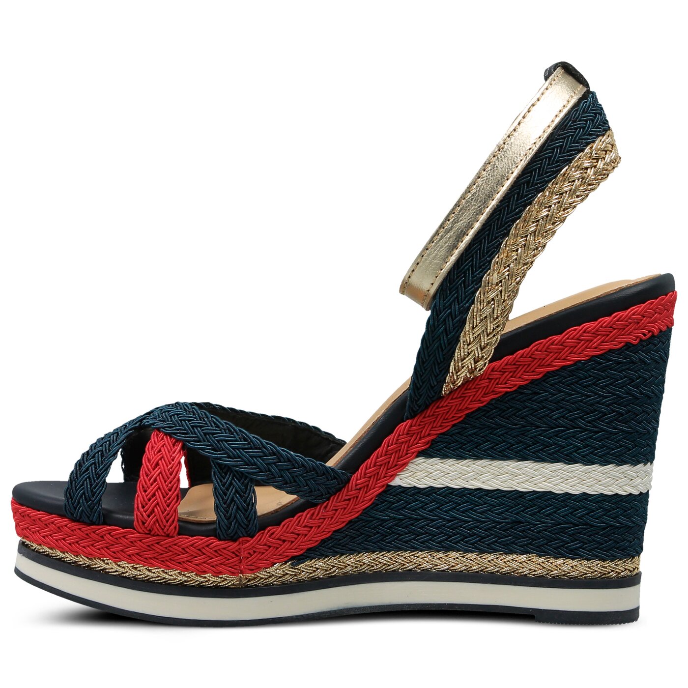 Damskie sandały TOMMY HILFIGER CORPORATE WEDGE SANDAL SPORTY fw0fw02396020 kolor granatowy