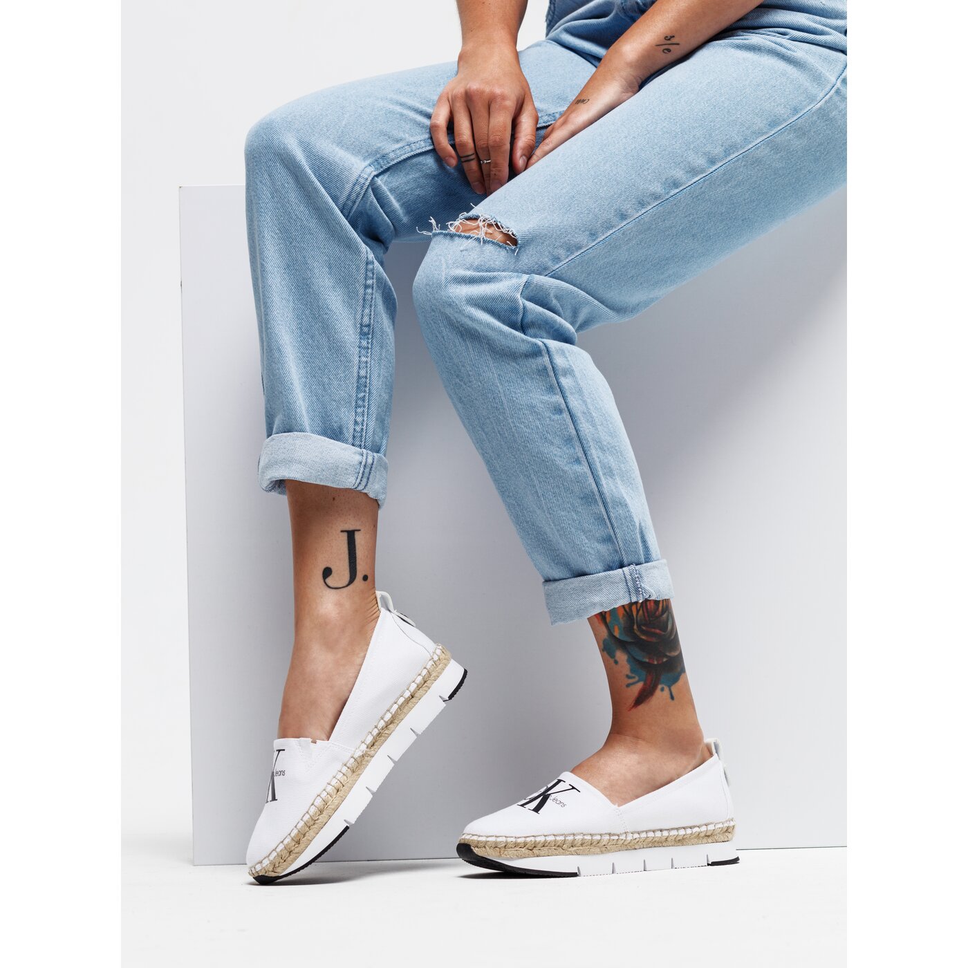 Damskie mokasyny i półbuty CALVIN KLEIN GENNA r3768100 kolor biały