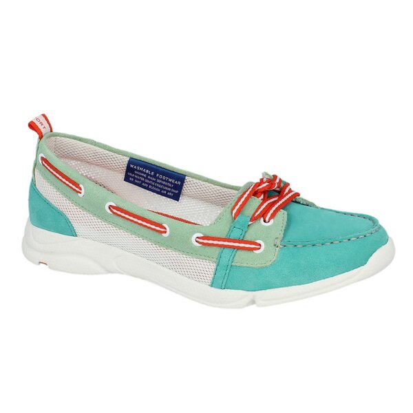 Damskie mokasyny i półbuty ROCKPORT CM BOAT SHOE v77510 kolor zielony
