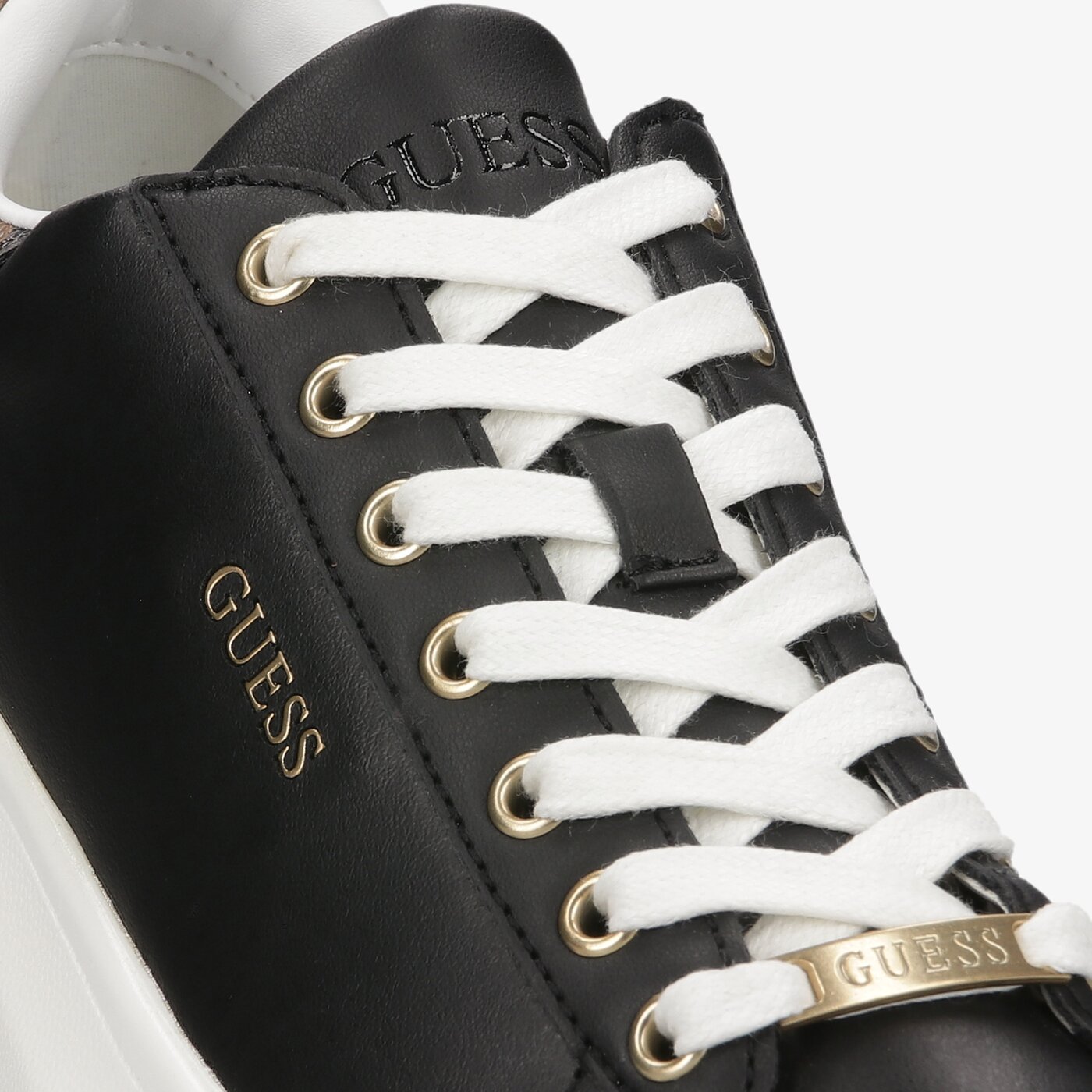 Damskie sneakersy (buty) GUESS SALERNO fl7salfal12blkbr kolor czarny