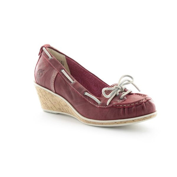 Damskie mokasyny i półbuty TIMBERLAND EK WHITTIER BOAT SLIP-ON 42635 kolor czerwony