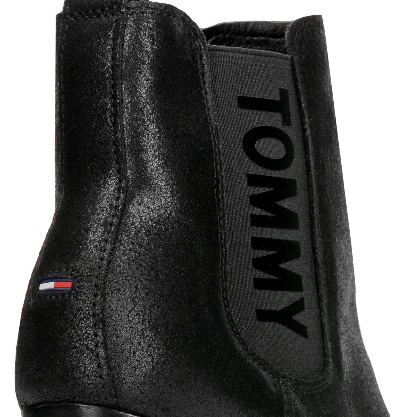 Damskie botki / sztyblety TOMMY HILFIGER METALLIC HEELED CHELSEA BOOT en0en00250990 kolor czarny