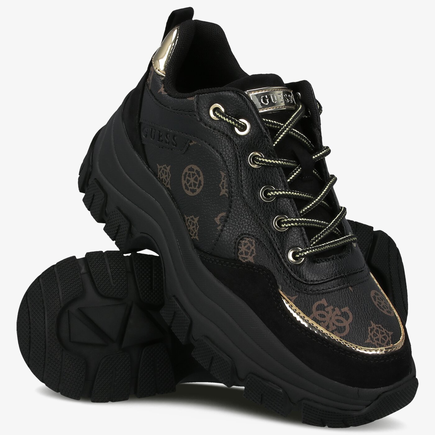 Damskie sneakersy (buty) GUESS BARYT fl8bryfal12black kolor czarny