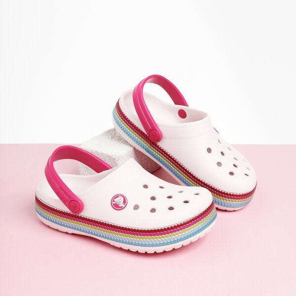 Dziecięce sandały / klapki CROCS CROCBAND SEQUIN BAND CLOG K 2055256pik kolor różowy
