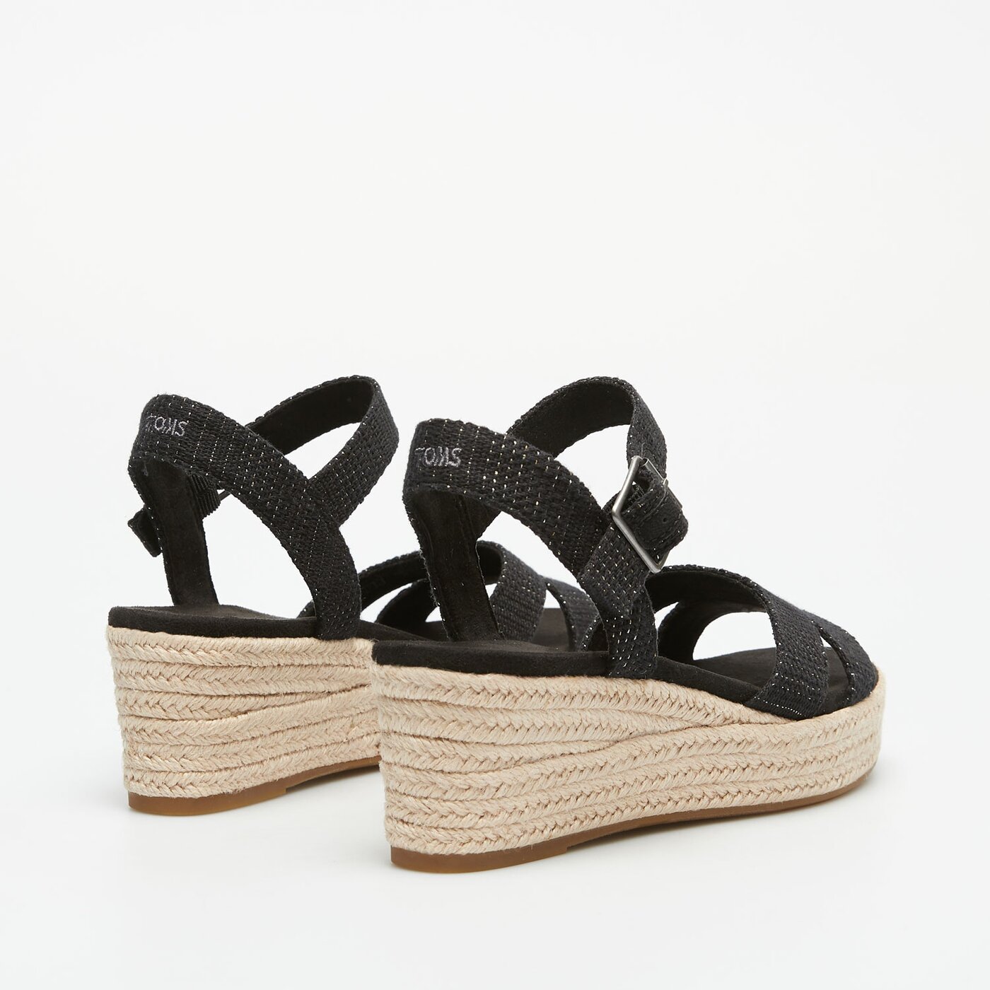 Damskie szpilki / czółenka TOMS BLACK METALLIC LINEN STRIPE  10020749 kolor czarny