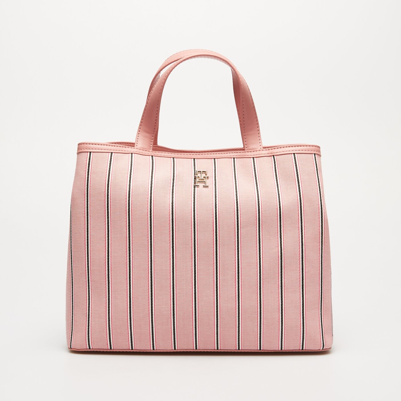 Damska torebka TOMMY HILFIGER TOREBKA TH SPRING CHIC SATCHEL STRIPES aw0aw164140jv kolor różowy