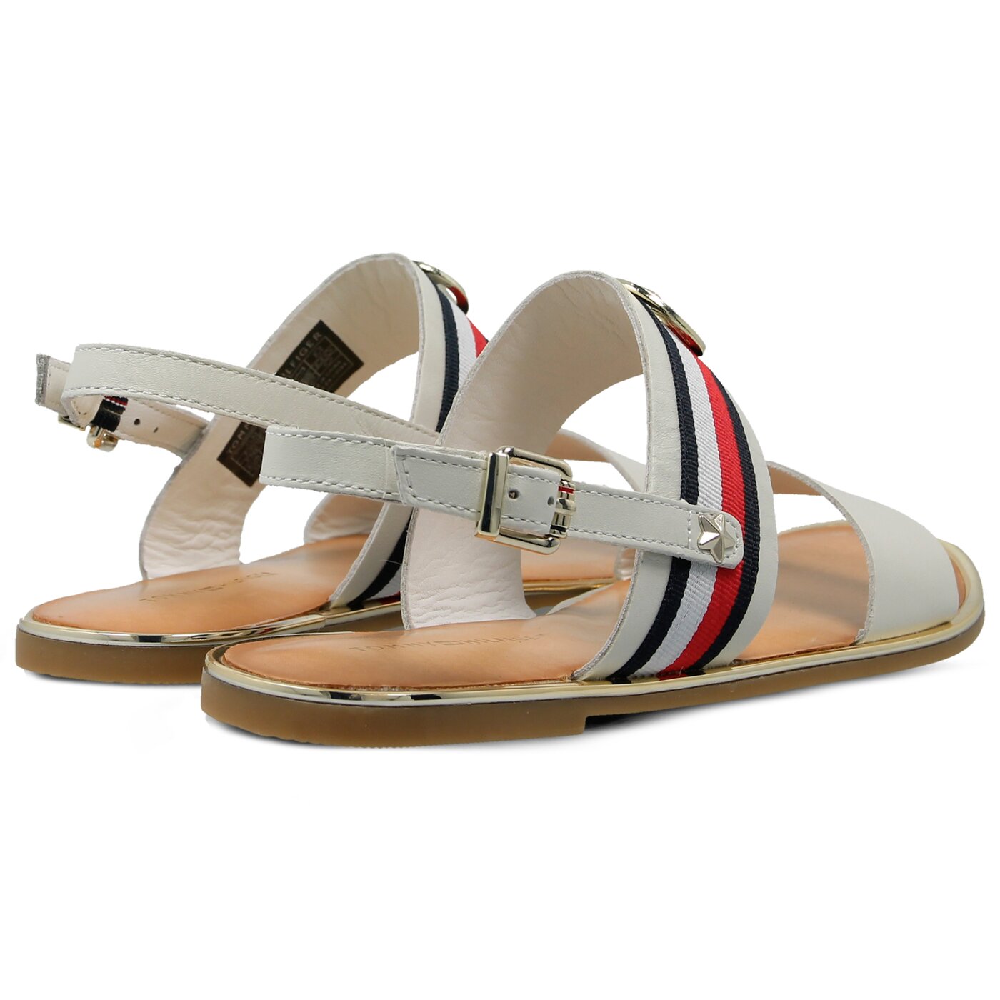 Damskie sandały TOMMY HILFIGER CORPORATE RIBBON FLAT SANDAL fw0fw02811121 kolor biały
