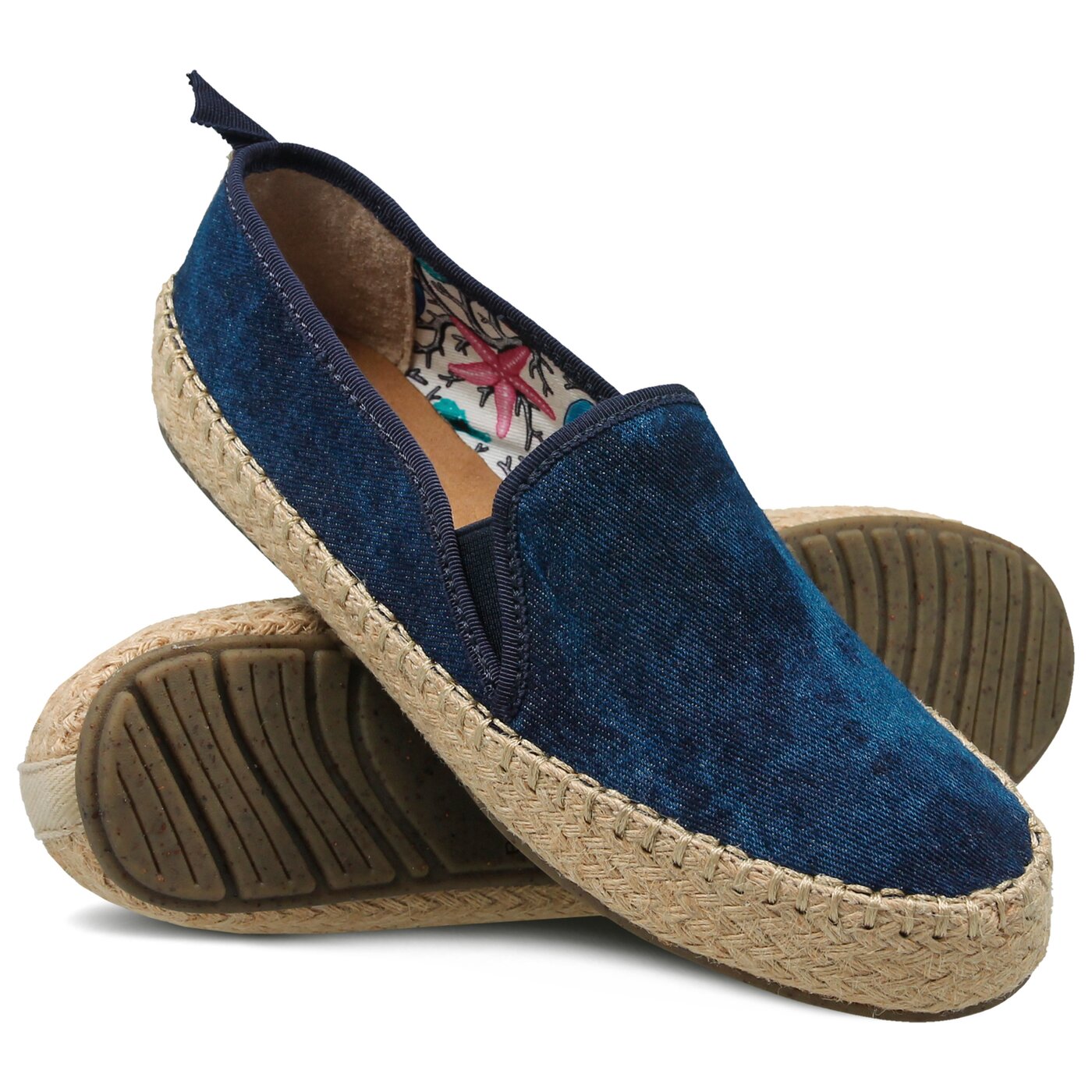 Damskie espadryle EMU GUM DARK DENIM DISTRESS w11385darkdenimdist kolor granatowy
