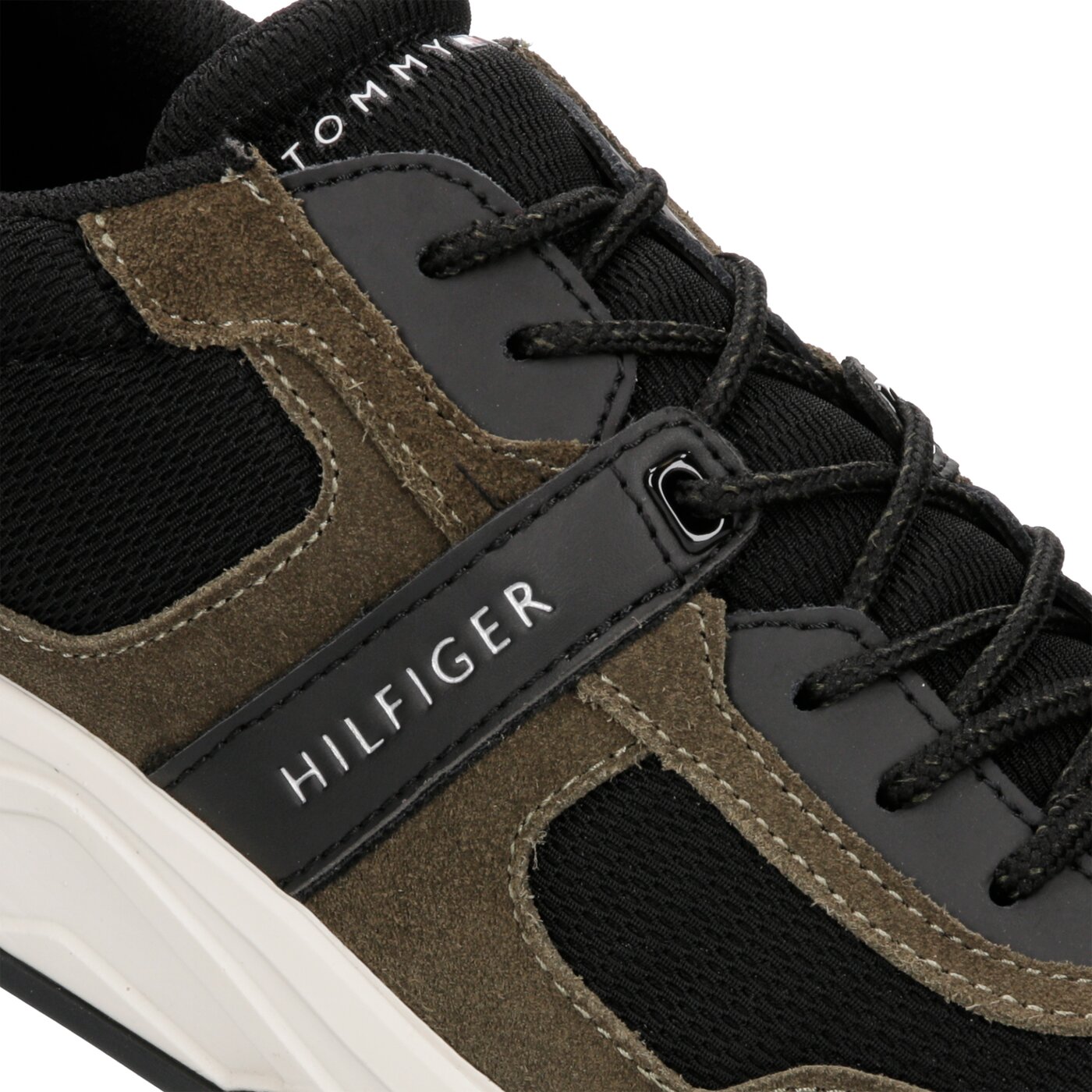 Męskie sneakersy (buty) TOMMY HILFIGER CARLO 1C3 fm0fm02027903 kolor khaki